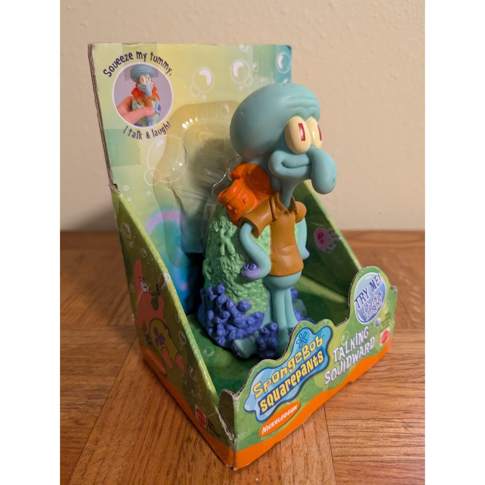 HTF NIB 2000 Mattel Spongebob Squarepants TALKING SQUIDWARD Talks & Laughs